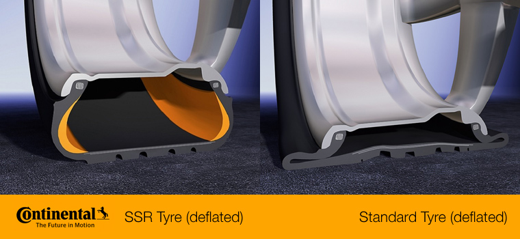 SSR (Self Supporting Runflat) – používa Continental. Autor - Continental